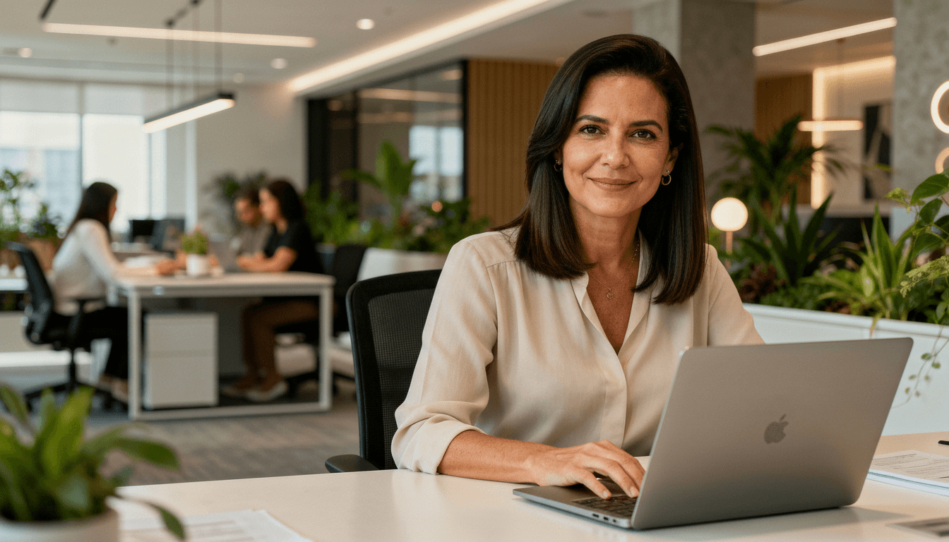 Liderança Inbix em ambiente de trabalho colaborativo